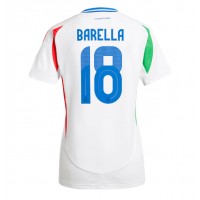 Camiseta Italia Nicolo Barella #18 Visitante Equipación para mujer Eurocopa 2024 manga corta